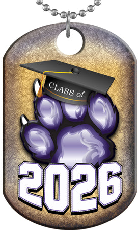 Class of 2026 Paw Monster Dog Tag - Purple [DTXL-CLS-PRP-26]