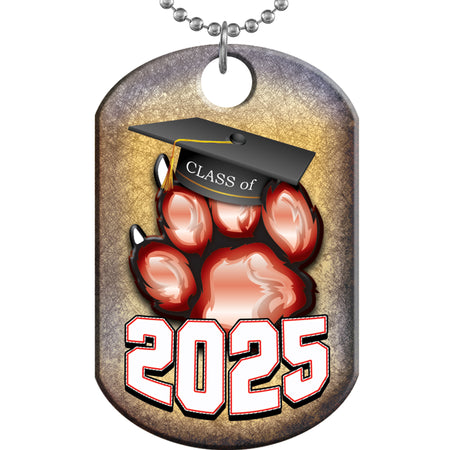 Class of 2025 Paw Monster Dog Tag - Maroon [DTXL-CLS-MRN-25]