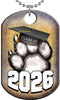 Class of 2026 Paw Monster Dog Tag - White [DTXL-CLS-WHT-26]