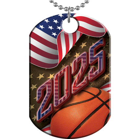 Basketball 2025 US Flag Monster Dog Tag [DTXL-FLG-BK-25]