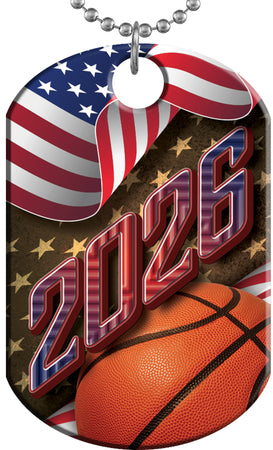Basketball 2026 US Flag Monster Dog Tag [DTXL-FLG-BK-26]