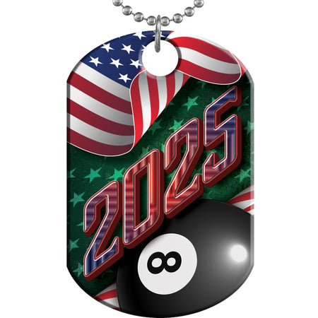 Billiards 2025 US Flag Monster Dog Tag [DTXL-FLG-BL-25]