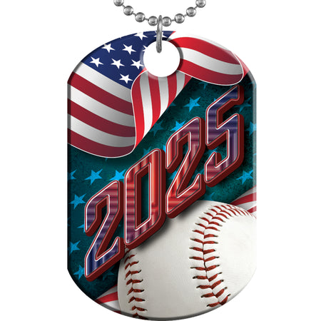 Baseball 2025 US Flag Monster Dog Tag [DTXL-FLG-BS-25]
