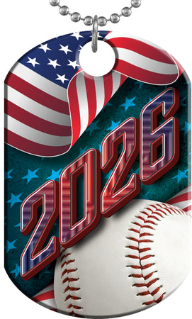 Baseball 2026 US Flag Monster Dog Tag [DTXL-FLG-BS-26]
