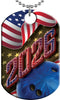 Bowling 2026 US Flag Monster Dog Tag [DTXL-FLG-BW-26-]