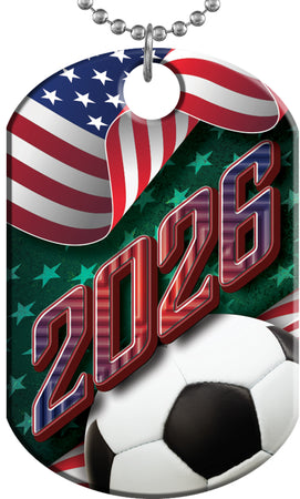 Soccer 2026 US Flag Monster Dog Tag [DTXL-FLG-SC-26]