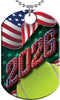 Tennis 2026 US Flag Monster Dog Tag [DTXL-FLG-TN-26]