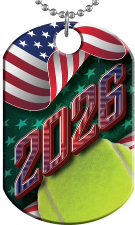 Tennis 2026 US Flag Monster Dog Tag [DTXL-FLG-TN-26]