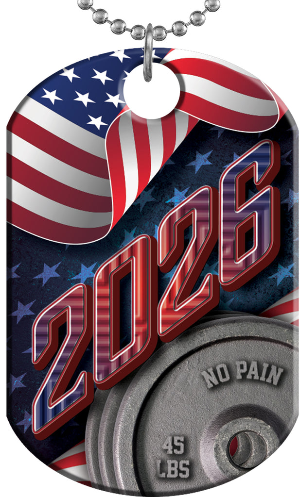 Weightlifting 2026 US Flag Monster Dog Tag [DTXL-FLG-WL-26]