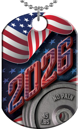 Weightlifting 2026 US Flag Monster Dog Tag [DTXL-FLG-WL-26]