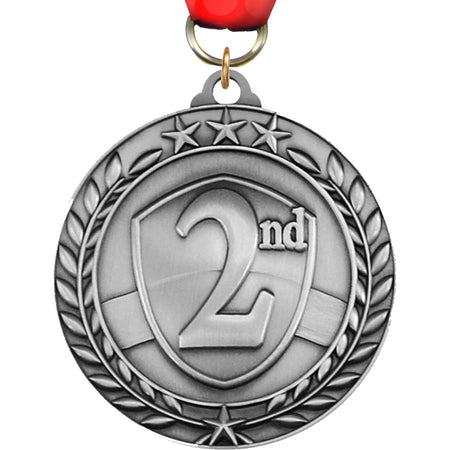 Second Place Dimensional Medal - Silver [MSW2-2ND-S]