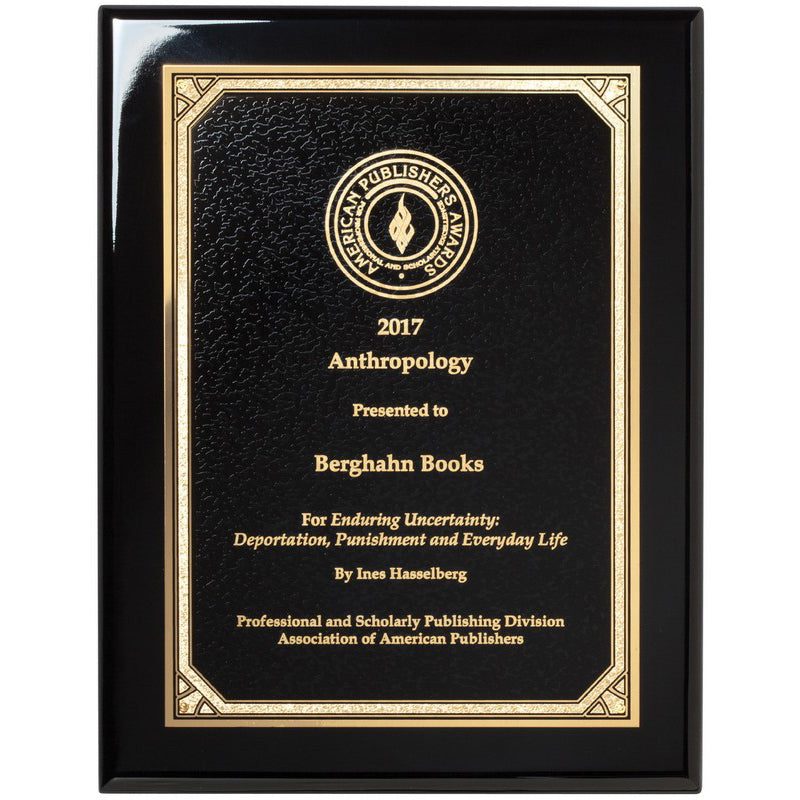 Ebony Piano Finish Plaque with Gold Border - 8 x 10 [PMBP500-810]