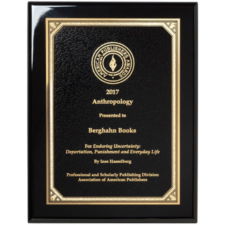 Ebony Piano Finish Plaque with Gold Border - 8 x 10 [PMBP500-810]