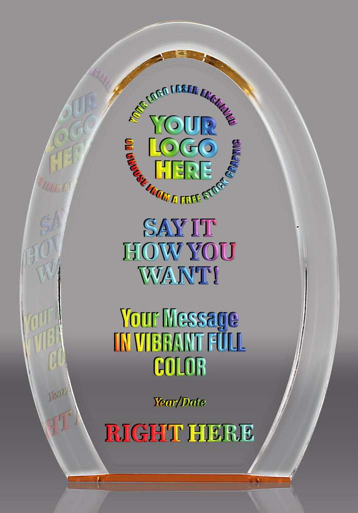 Custom Acrylic Gold Oval Halo- 8 inch [AGOH-8-FC]