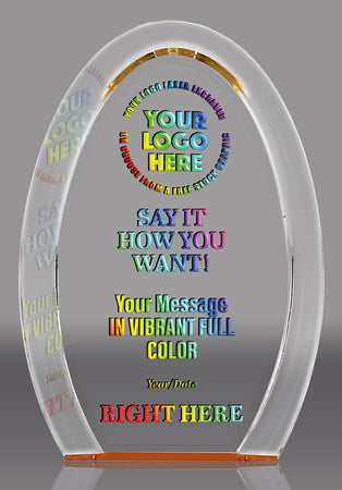 Custom Acrylic Gold Oval Halo- 8 inch [AGOH-8-FC]