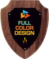 Custom American Walnut Shield Plaque 6"x7.5" [TDP810-FC]