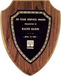 American Walnut Shield Plaques with Decorative Border - Engraved