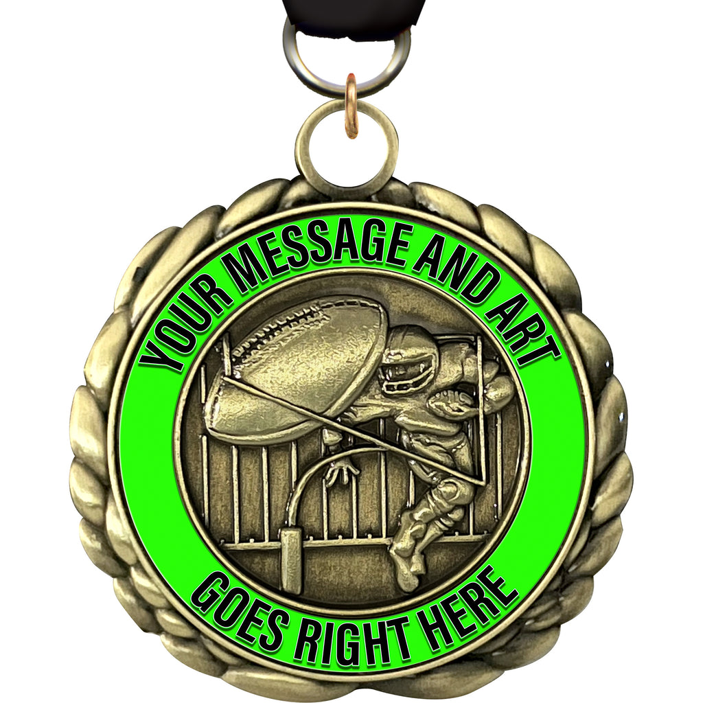 2.5" Custom Football Wraparoundz Insert Medal [MXWZ2-FB]