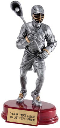 Lacrosse Pewter & Gold Resin Sculptures on Piano Finish Base- Male