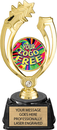 Custom Shooting Star Blinged Victory Trophy on Synthetic Regal Base [TXRGJ88]