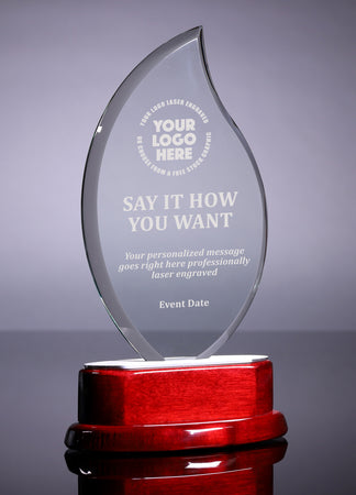 Jade Crystal Flame Award - 9.25 inch [CM2-9]