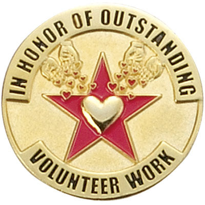 Outstanding Volunteer Enameled Round Pin [PCM-EMP-568]