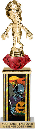 Halloween Zombie Diamond Riser Rectangle Column Trophy- 11 inch [TDRSQ11STK-ZMB]