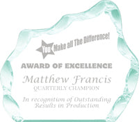 Jade Acrylic Iceberg Award - 5 x 6 inch [AIB6J]