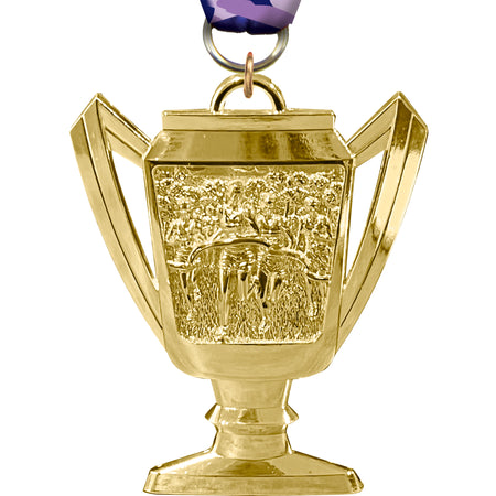 Cross Country Bright Gold Trophy Cup Medal [MTM27-CC]
