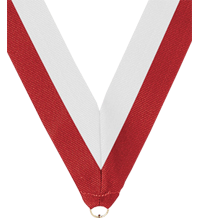 7/8 x 30 in. Red & White Neck Ribbon [NKRB-1014]