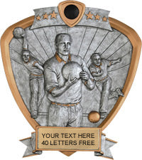 Bowling Sport Legend Shield Resin Trophy - Male 8.5" [RSLS-BWM]