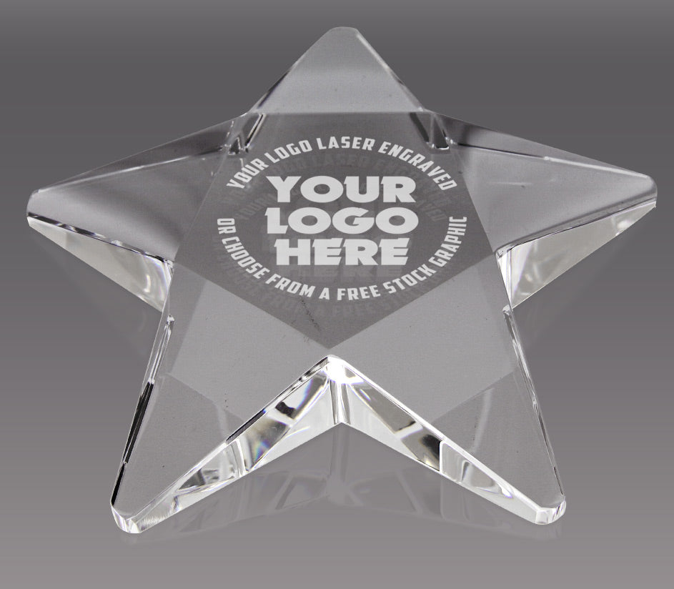 Crystal Pentagon Star Paperweight [CSTR605]