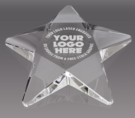 Crystal Pentagon Star Paperweight [CSTR605]