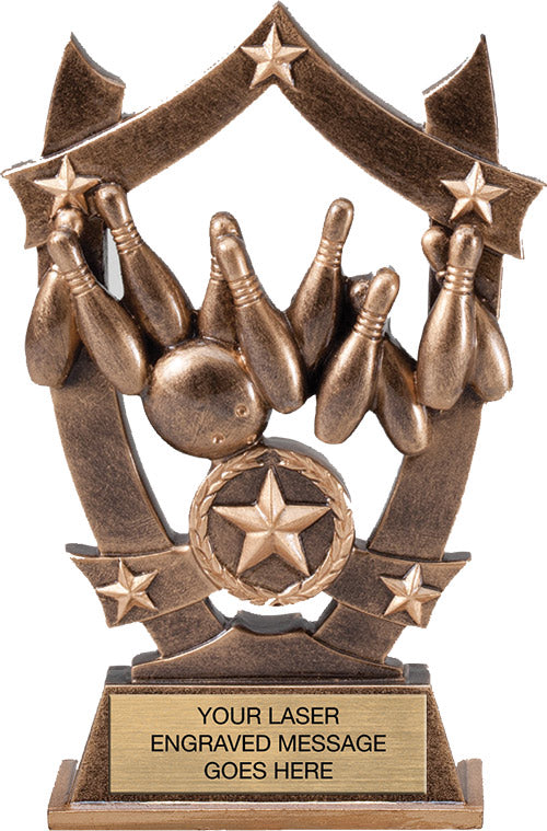 Bowling Arch Resin Trophy - 6.25"  [RMARC6-BW]