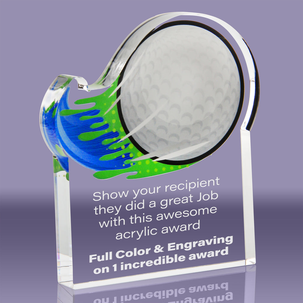 1 inch thick Golf Splatters Acrylic Awards
