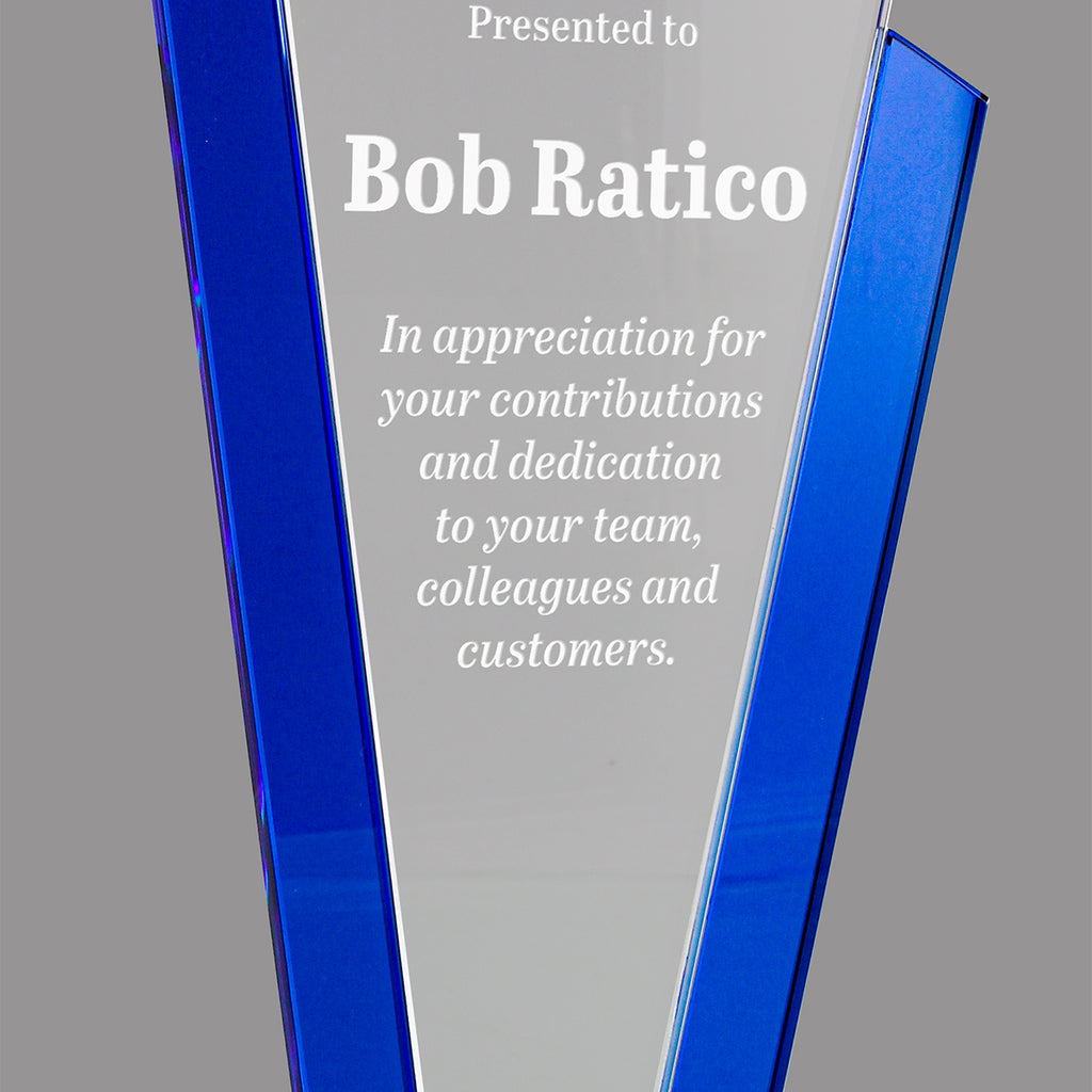 Crystal Marquee with Blue Uprights Awards