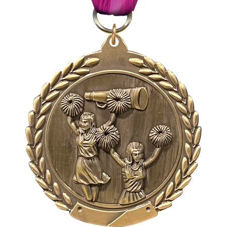 2.75 in Cheer Wreath Framed Medal [M311-CH]