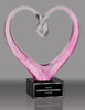 Twisted Pink Heart Art Glass [AGJ64-9]