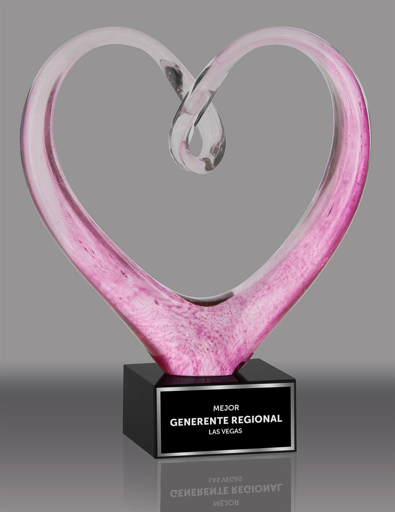 Twisted Pink Heart Art Glass [AGJ64-9]