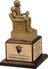 Gold Finish Armchair Fantasy Football Sculpture on Walnut Base [GWB-FFB-9P]