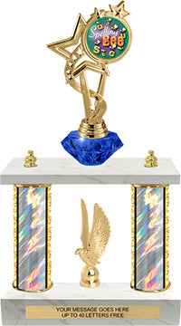Exclusive Two-Post Diamond Riser Insert Trophy [TDR2P16-C01] – Trophy Depot