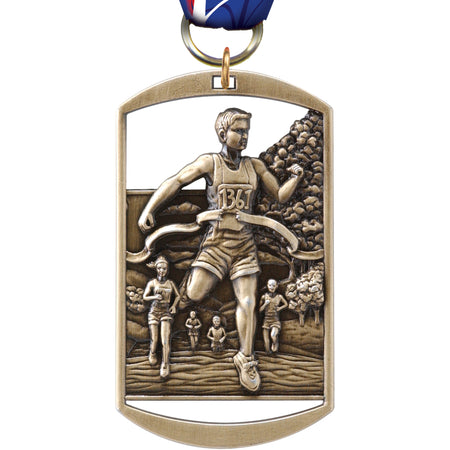2.75" Cross Country Dog Tag Medal [M275DT-CC]