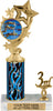 4 Star Color Insert Trophy with 1 Trim [T1T11i-C49]
