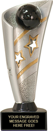 Bowling Banner Resin 3D Sport Trophy [RJBAN8-BW]