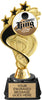 Black and Gold Triple Shooting Star Insert Trophy on Synthetic Regal Base [TRGi-J106]