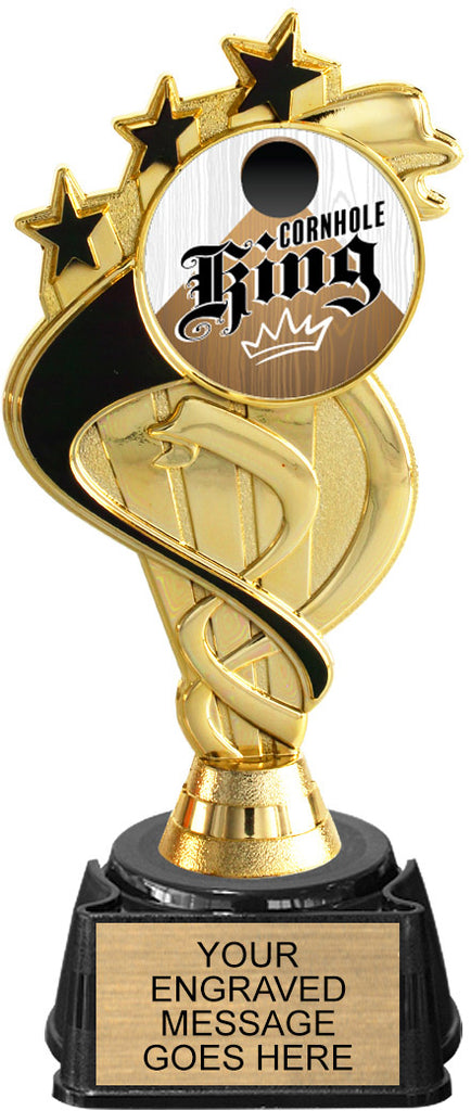 Black and Gold Triple Shooting Star Insert Trophy on Synthetic Regal Base [TRGi-J106]