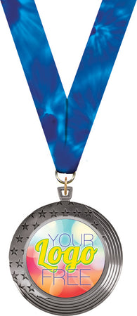 Custom Stars & Stripes Insert Medal- Silver [MXPSAS3-S]