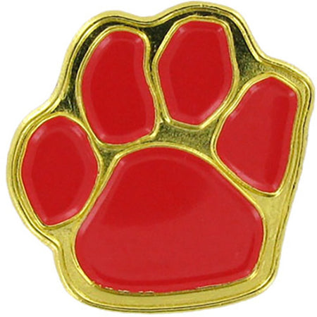 Red Enameled Paw Print Pin [PCM-PAW-RED]