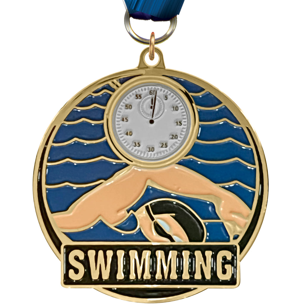 Swimming Enameled Medal [M2EP-SW]