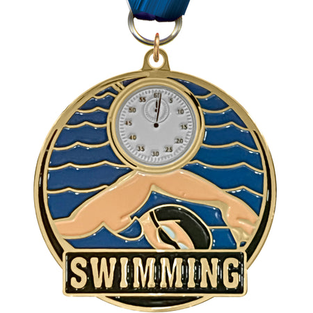 Swimming Enameled Medal [M2EP-SW]